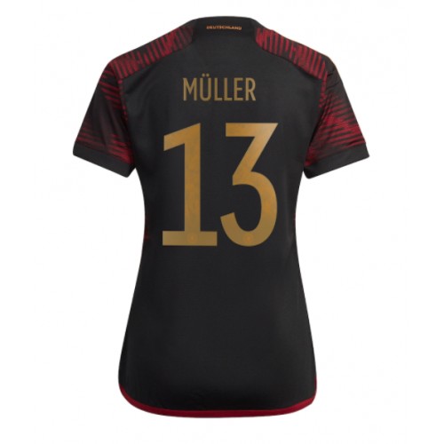 Dámy Fotbalový dres Německo Thomas Muller #13 MS 2022 Venkovní Krátký Rukáv